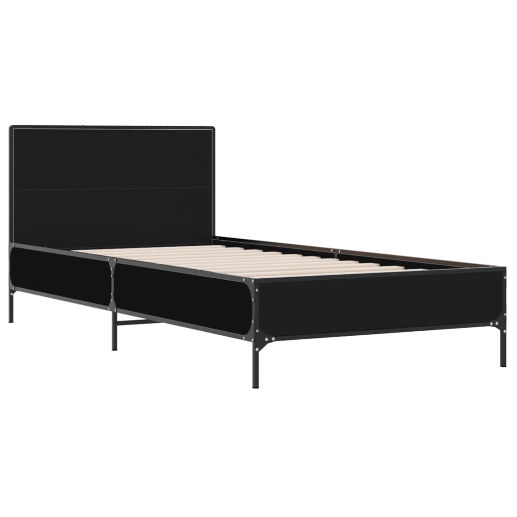Bed Frame without Mattress Black 90x200 cm